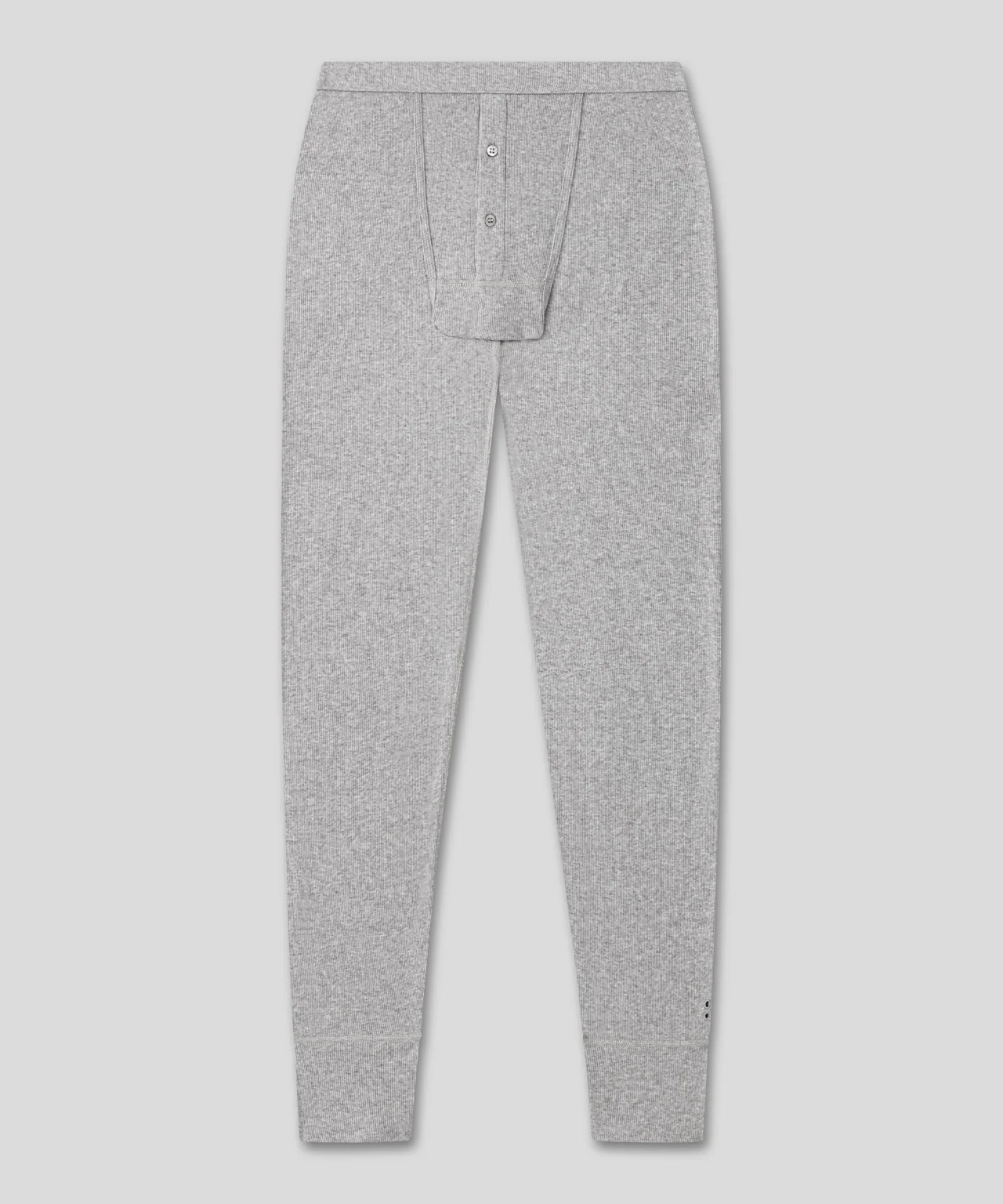 Army Ribbed Long Johns: Grey Melange - Image 3