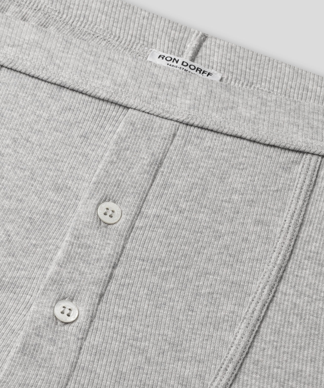Army Ribbed Night Shorts: Grey Melange - Image 5