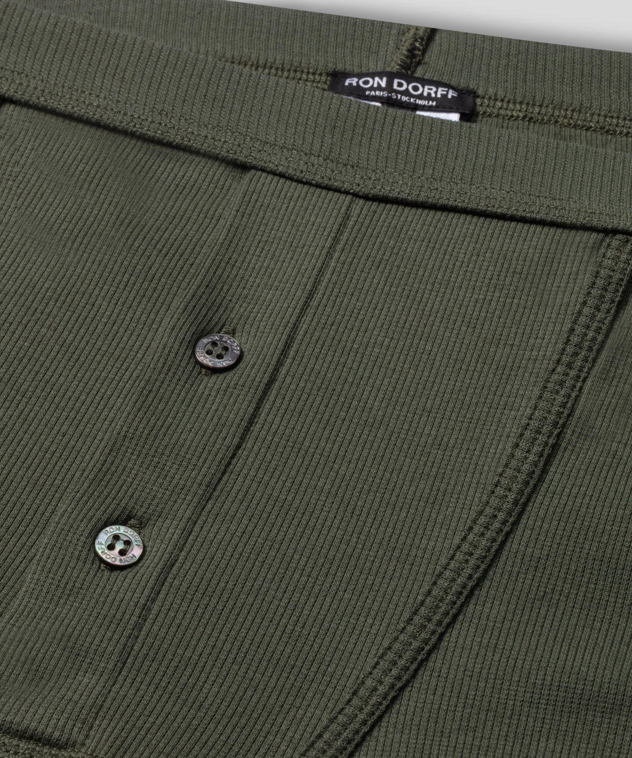 Army Ribbed Night Shorts: Military Green - Image 5