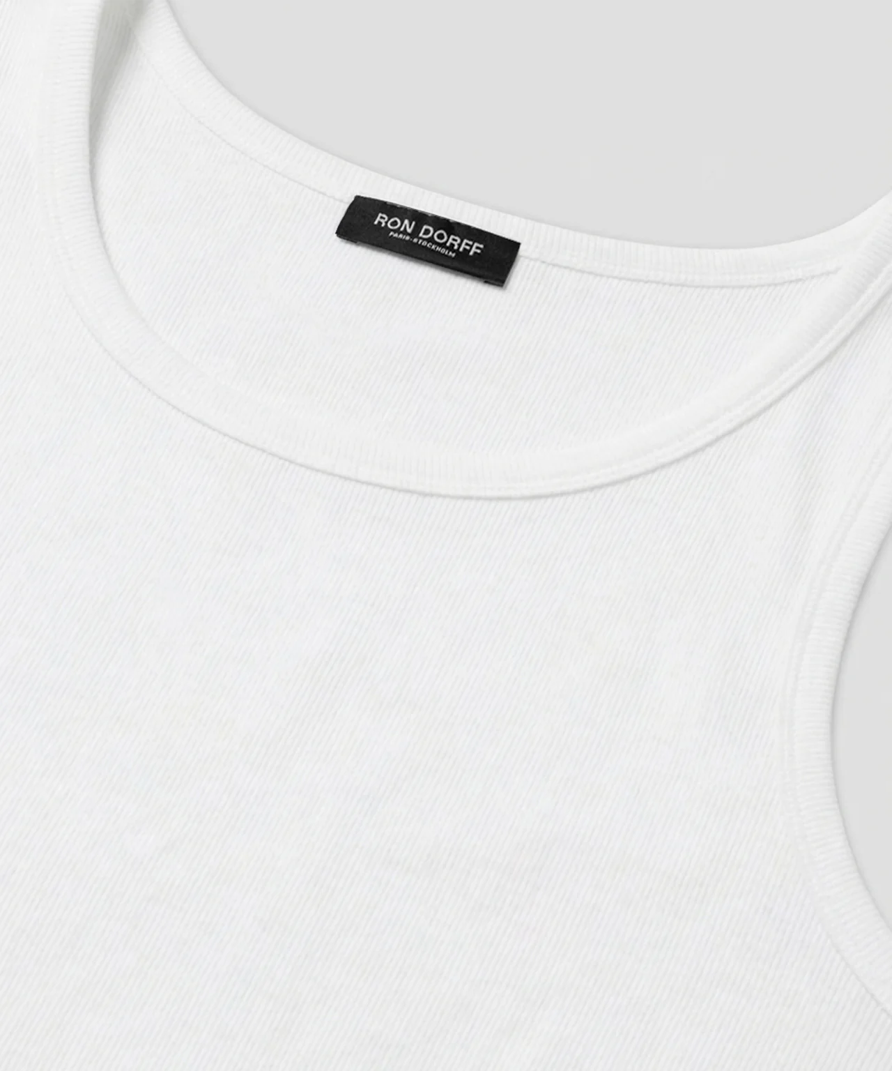 Army Ribbed Tank Top: White - Image 4