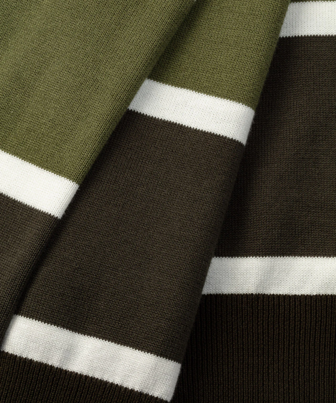 Cotton Panelled Sweater: Dark Khaki - Image 4