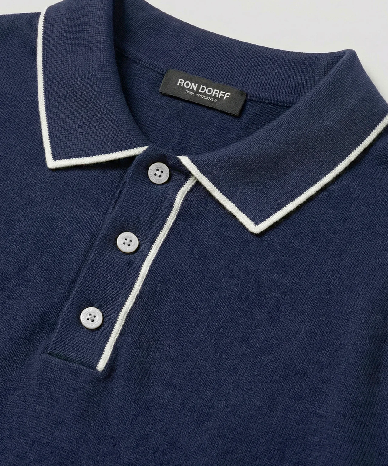 Cotton-Silk Polo: Navy - Image 4