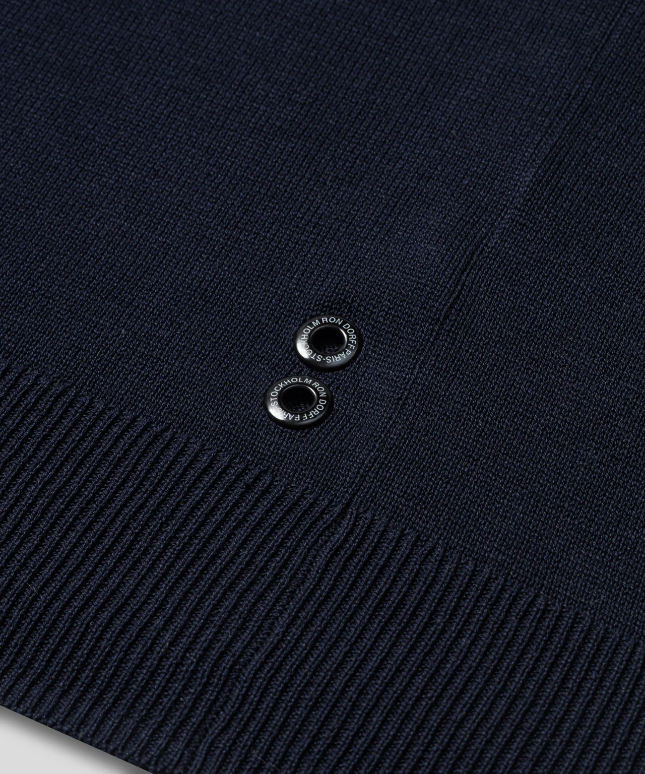 Cotton-Silk RD Polo Long Sleeve: Navy - Image 5