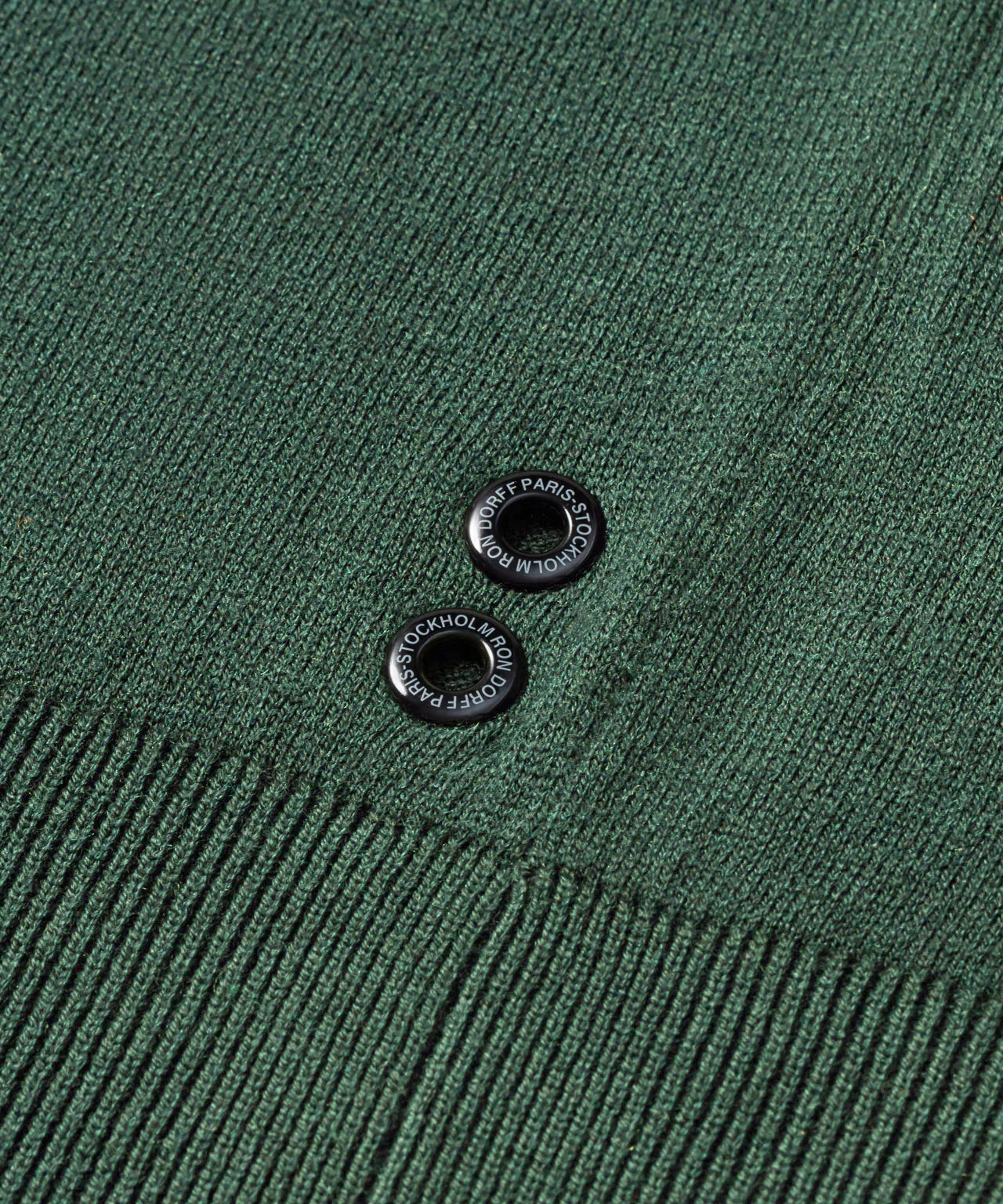 Cotton-Silk Zip Collar Polo w. Stripes: Court Green - Image 5