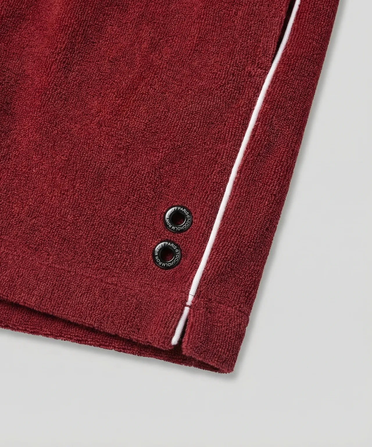 Cotton-Terry Tennis Shorts w. Piping: Red - Image 6