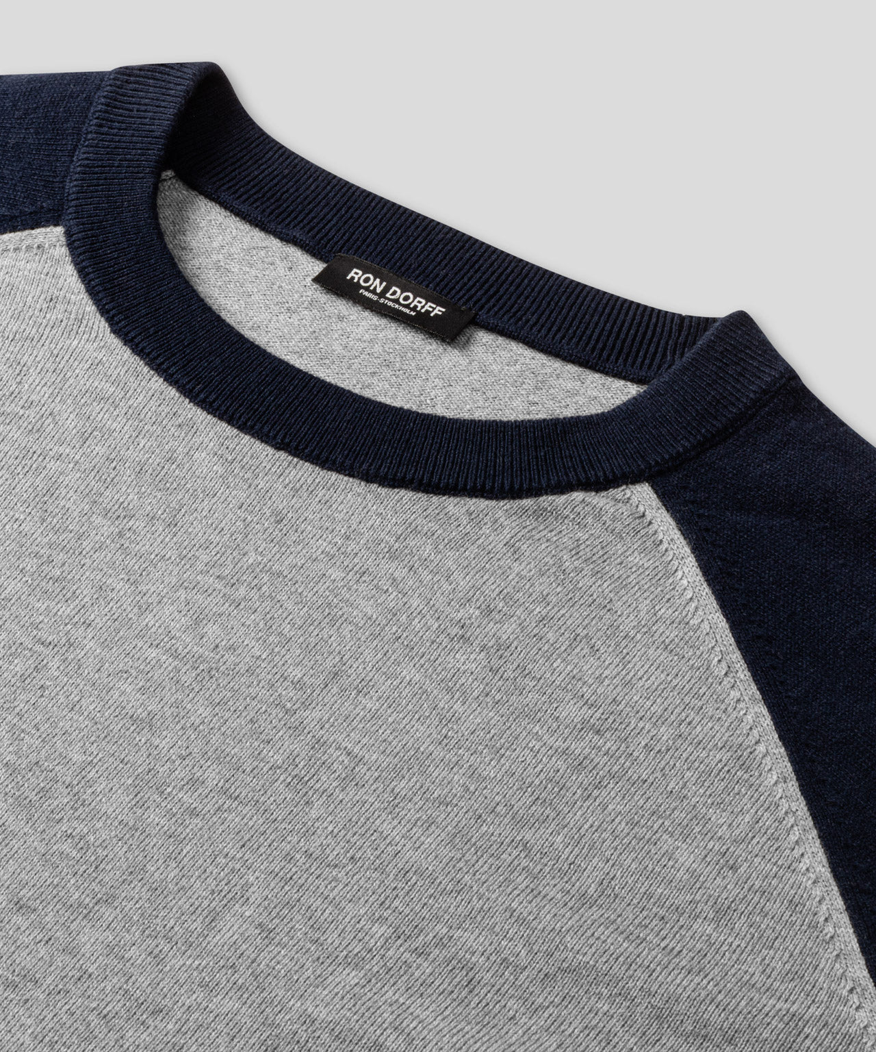 Cotton-Wool Knitted Long Sleeved T-Shirt: Navy - Image 4