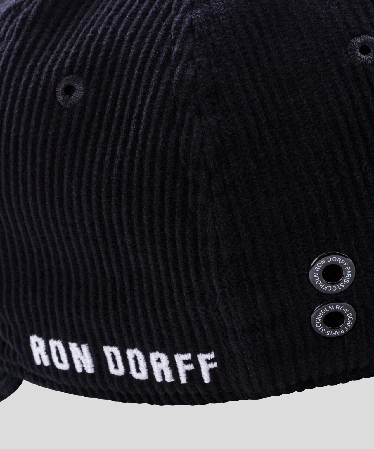 Corduroy Coach Cap "RON DORFF": Black - Image 3