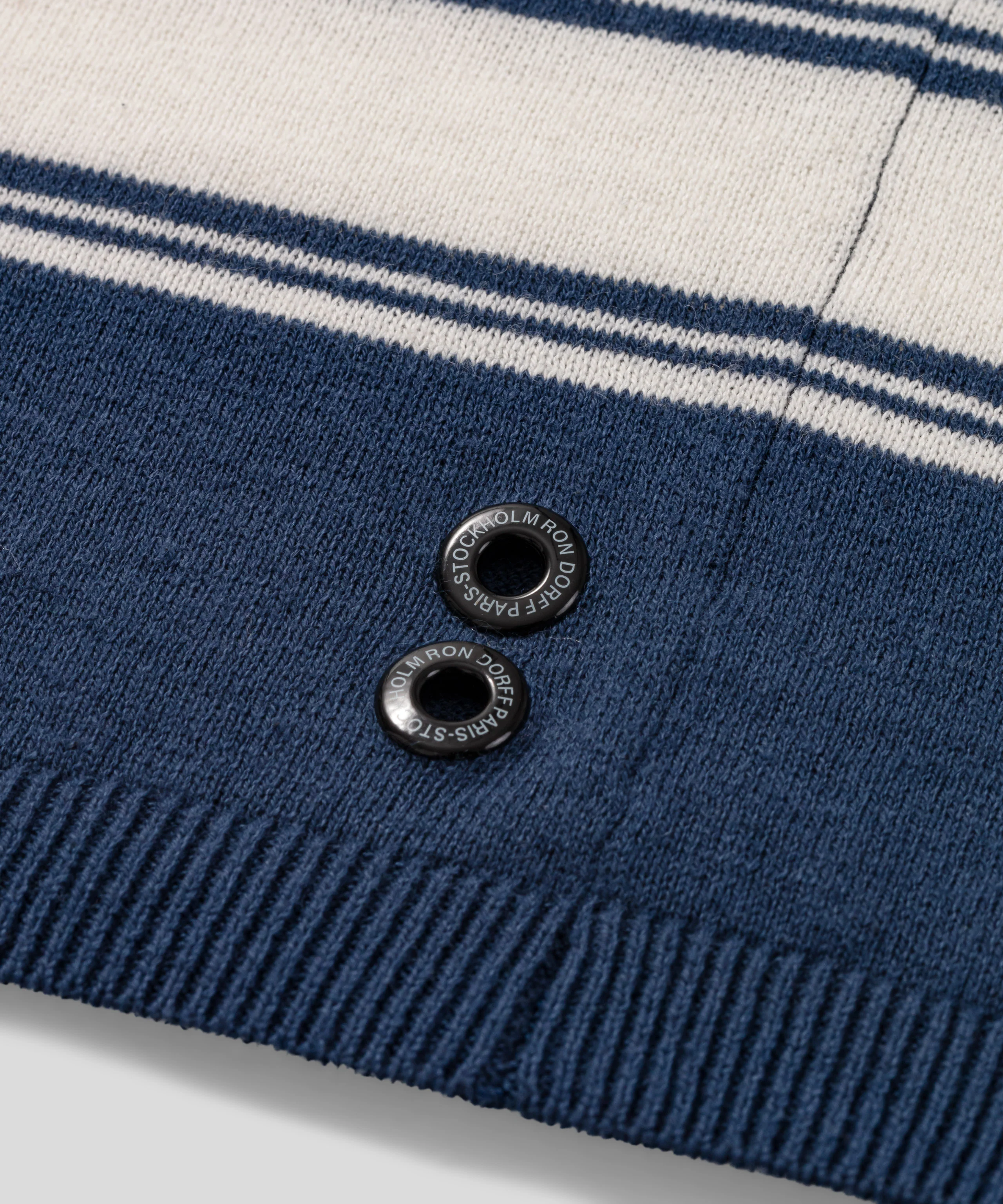 Cotton-Linen Henley Sweater: Deep Blue - Image 4