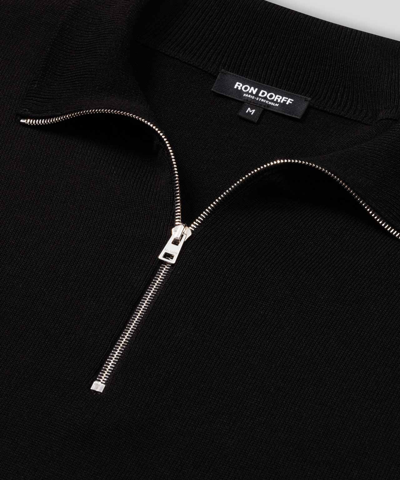 Cotton-Silk RD Polo: Black - Image 4