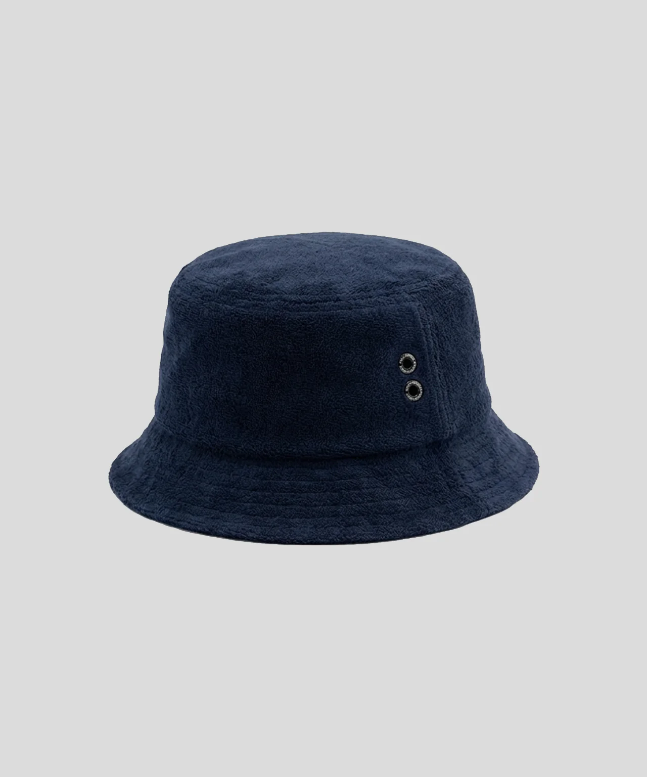 Cotton-Terry Bucket Hat: Navy