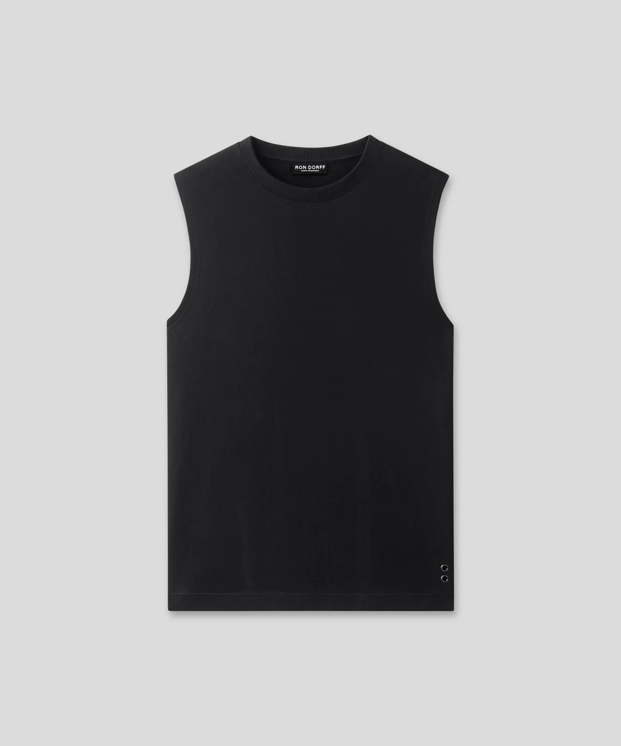 Light Cotton Sleeveless Sweatshirt: Black - Image 3