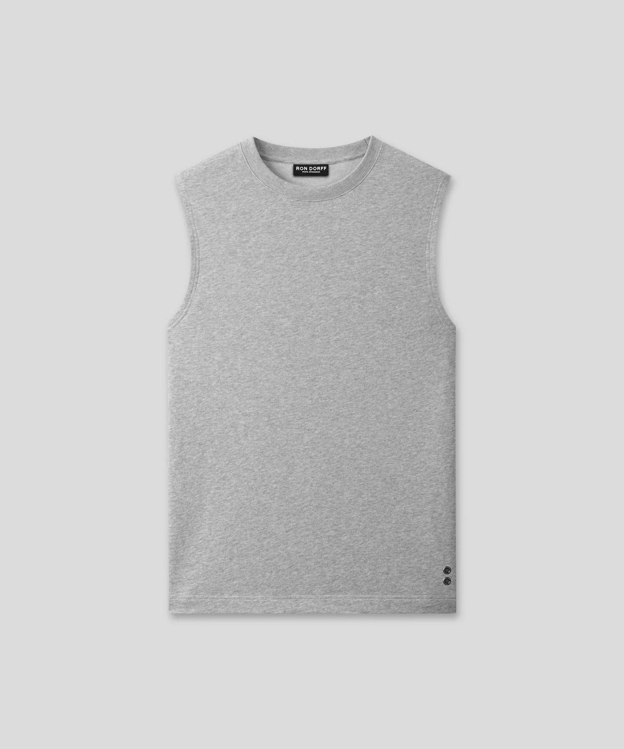 Light Cotton Sleeveless Sweatshirt: Grey Melange - Image 3