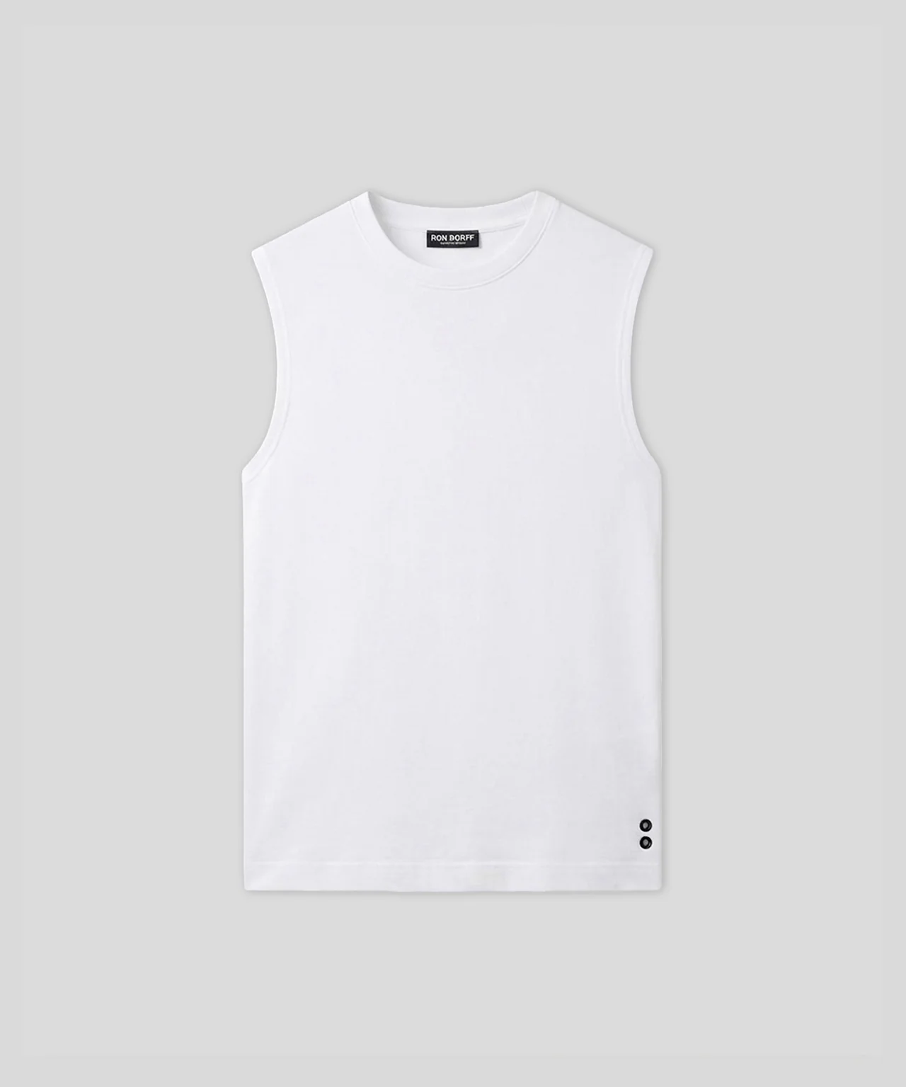 Light Cotton Sleeveless Sweatshirt: White - Image 3