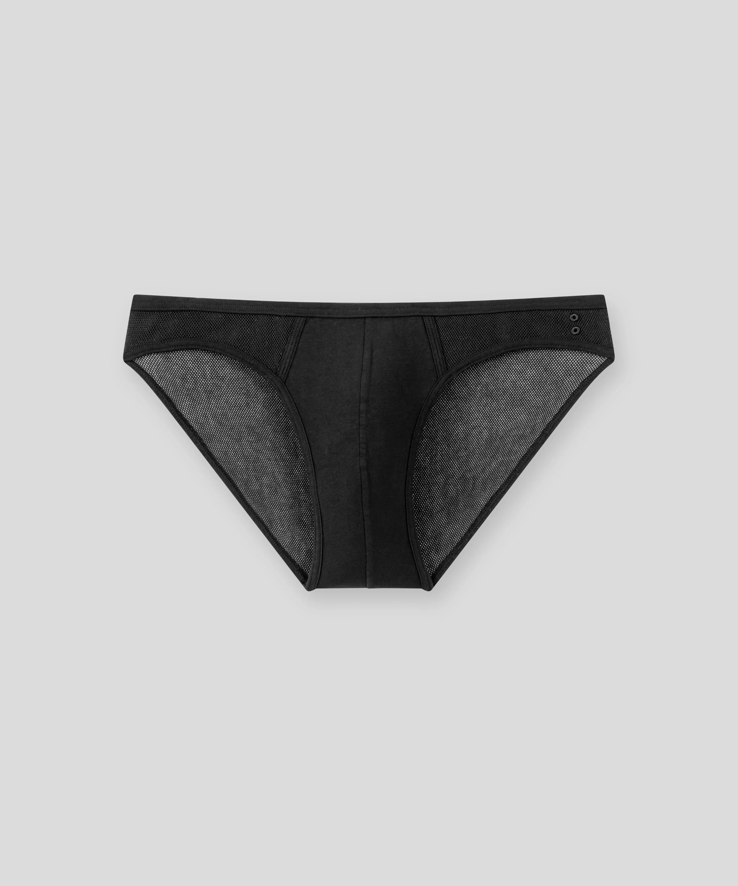 Mesh Slim Y-Front Briefs: Black - Image 3
