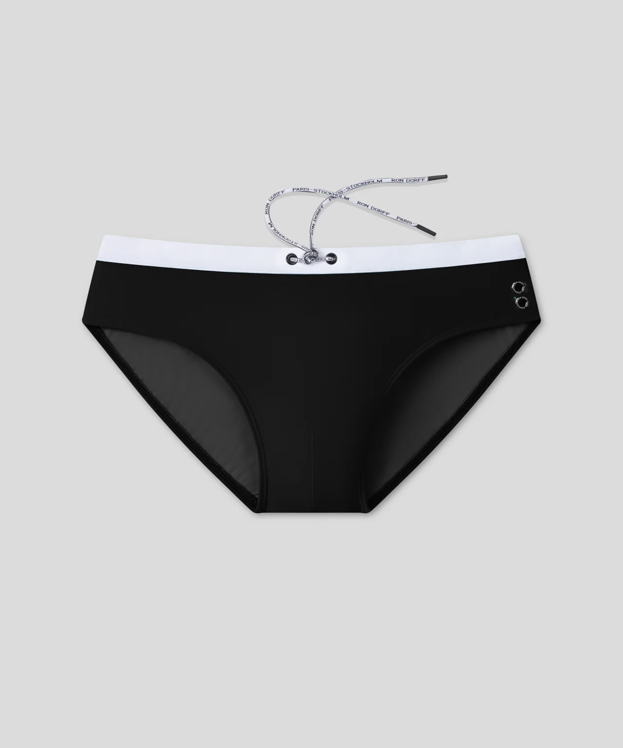 Swim Briefs w. Waistband: Black - Image 4