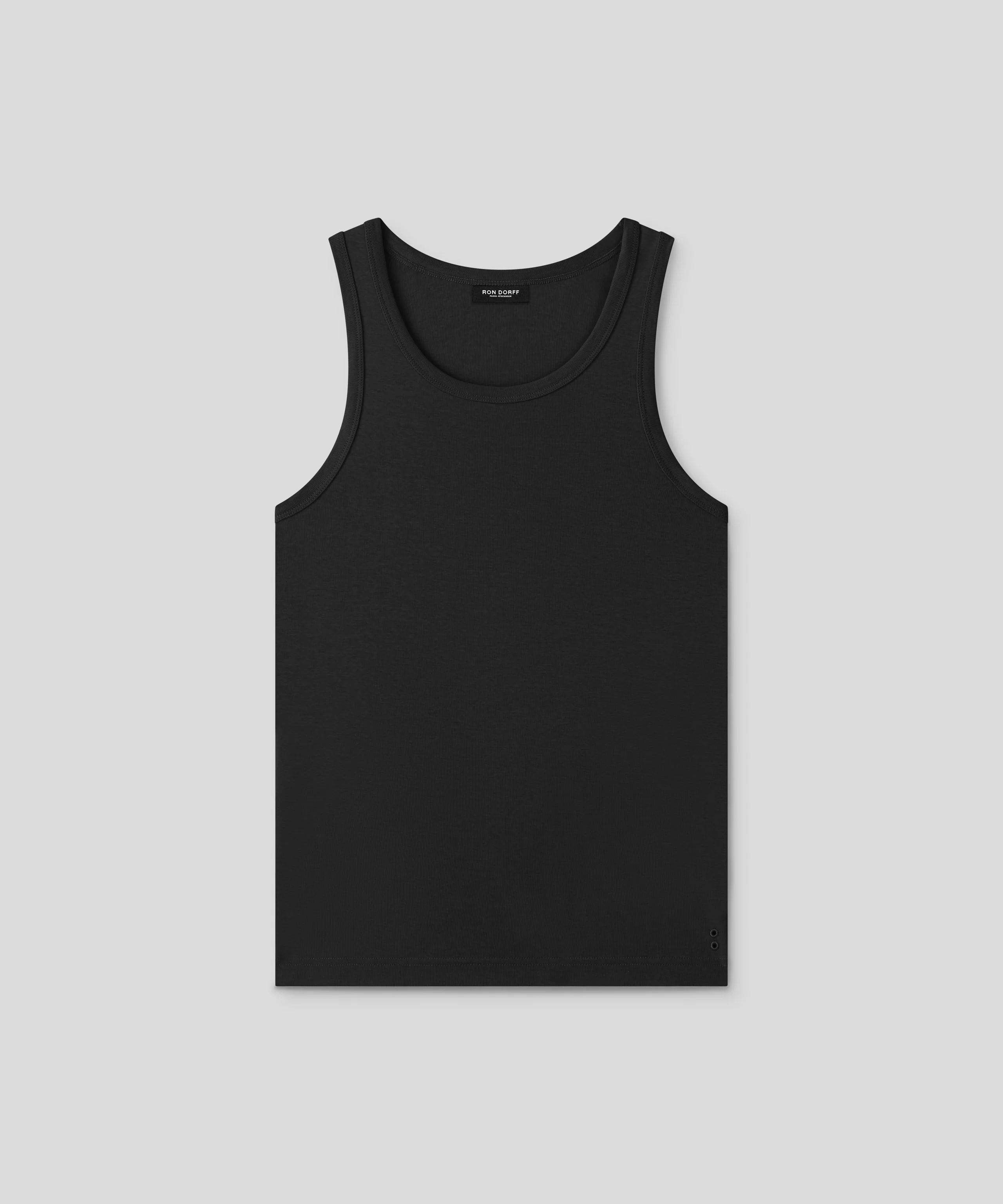 Ribbed Tank Top: Black - Image 3