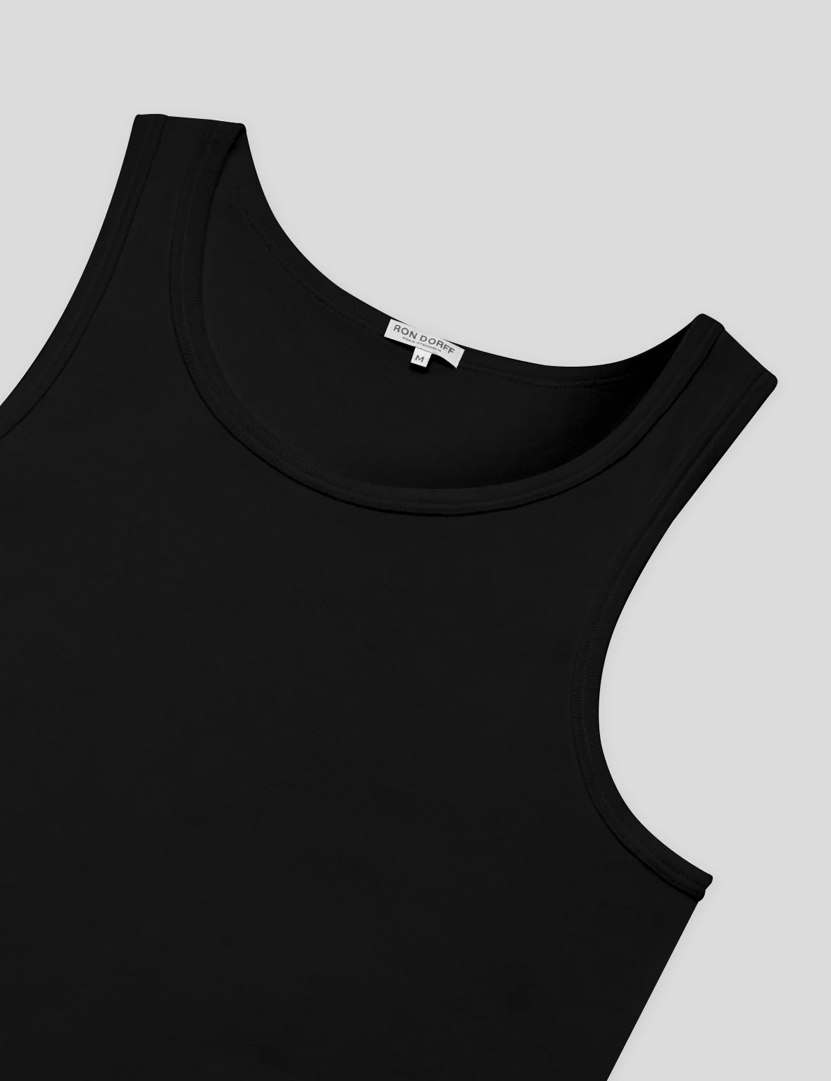 Ribbed Tank Top: Black - Image 4