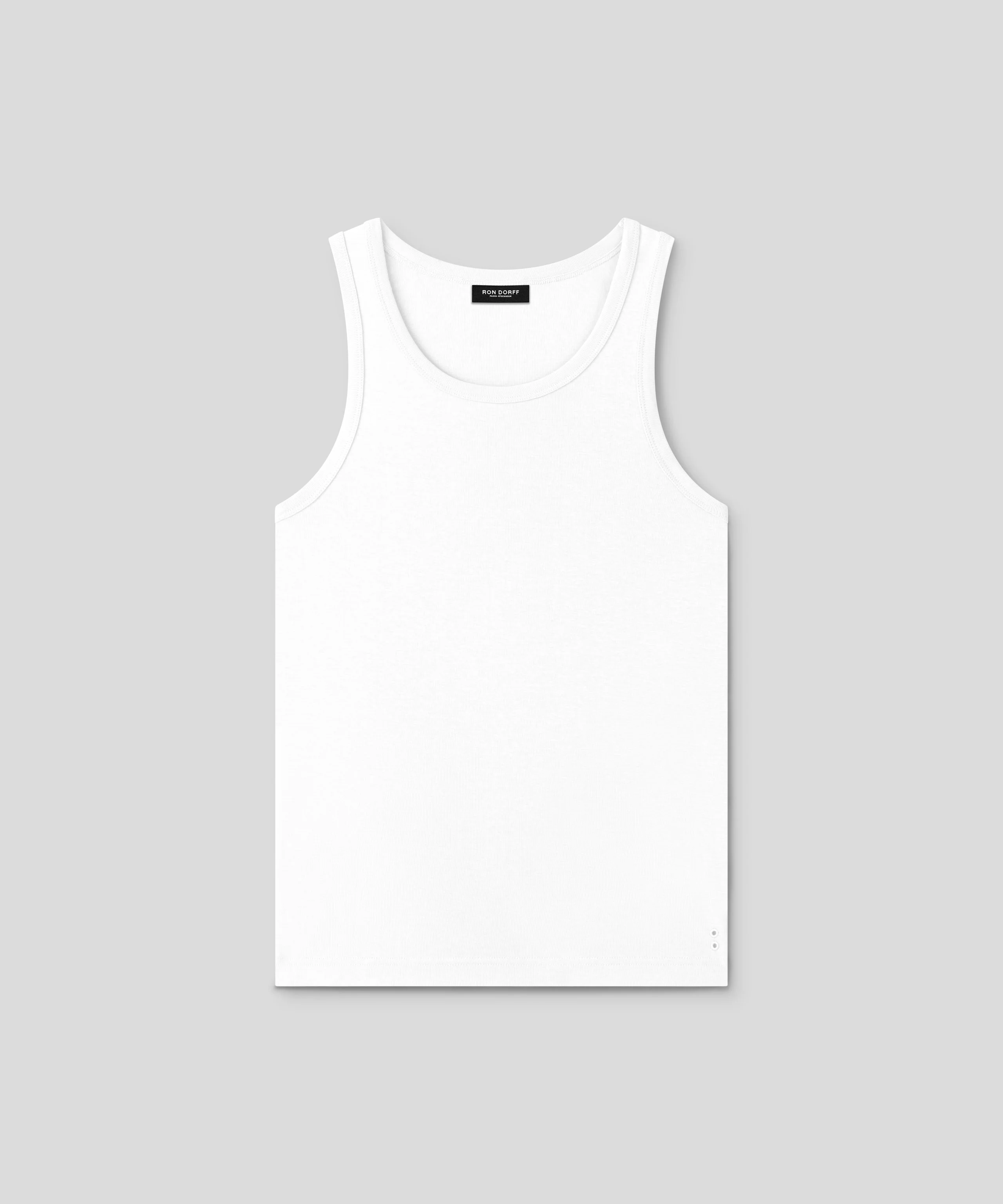 Ribbed Tank Top: White - Image 3