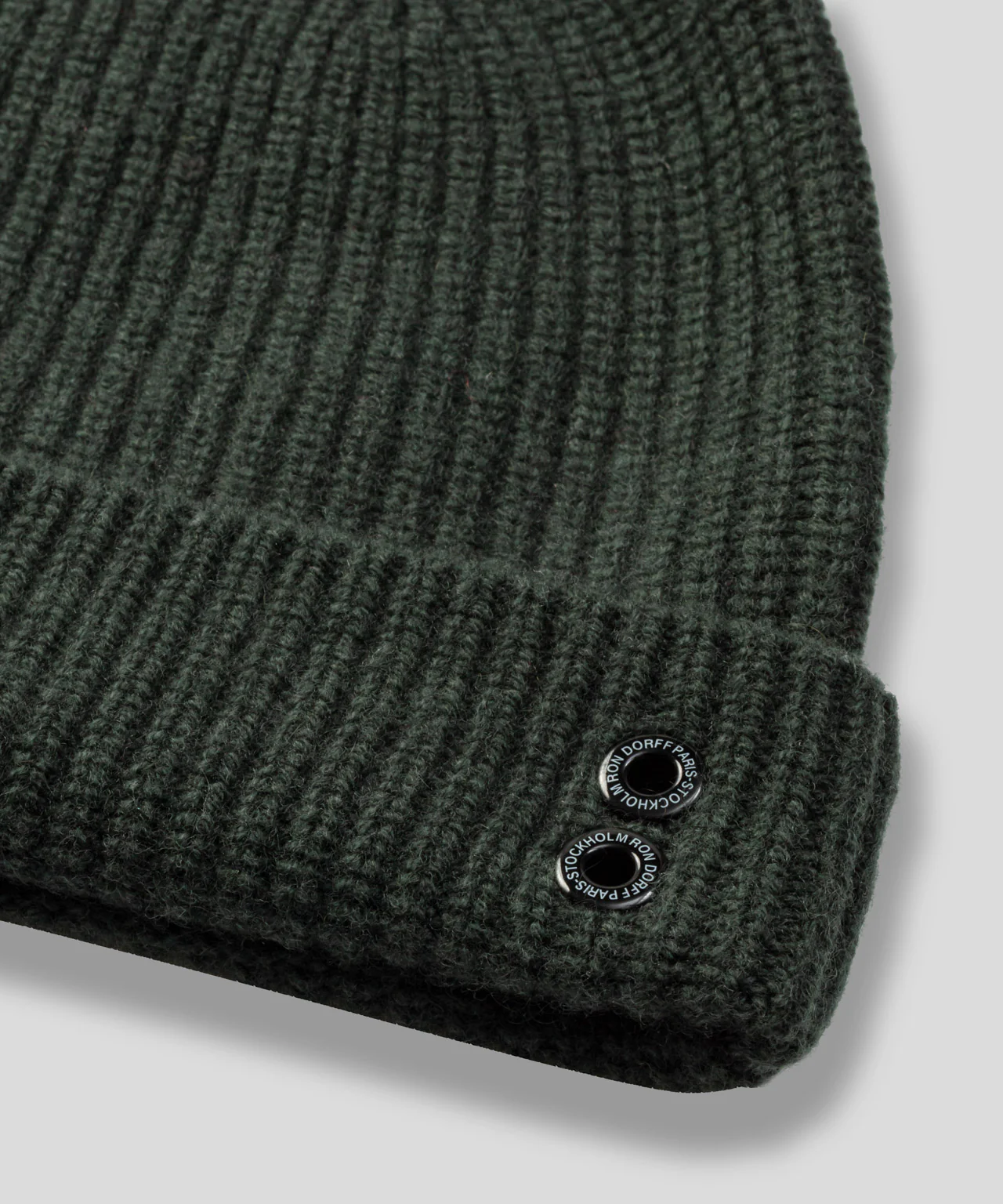Ribbed Wool Beanies: Dark Khaki - Image 3