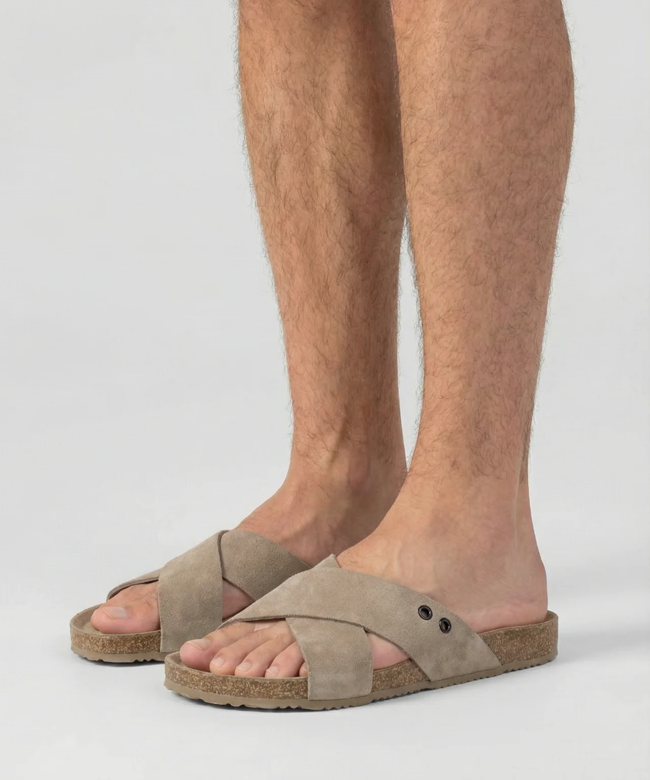 RD Leather Sandals: Beige - Image 2