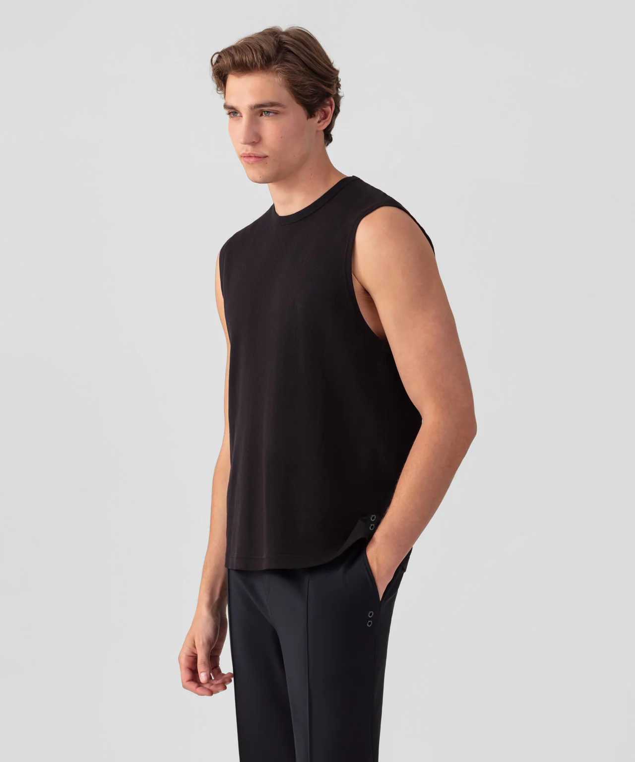 Mesh Sleeveless T-Shirt: Black - Image 2