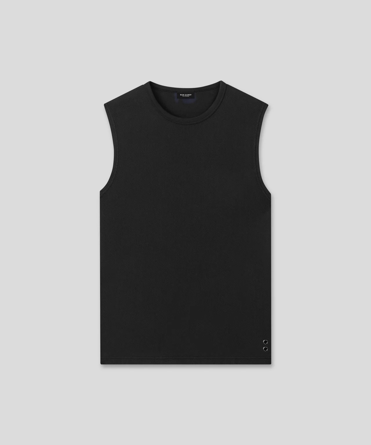 Mesh Sleeveless T-Shirt: Black - Image 3