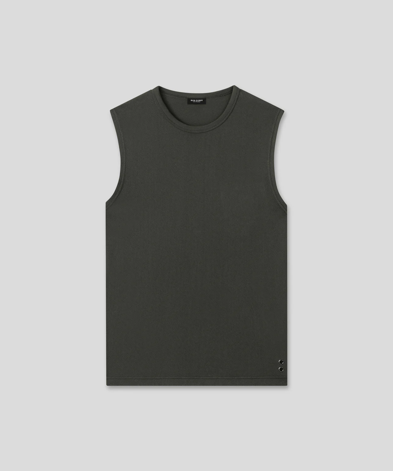 Mesh Sleeveless T-Shirt: Dark Khaki - Image 3