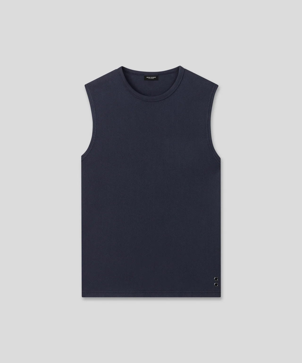 Mesh Sleeveless T-Shirt: Navy - Image 3