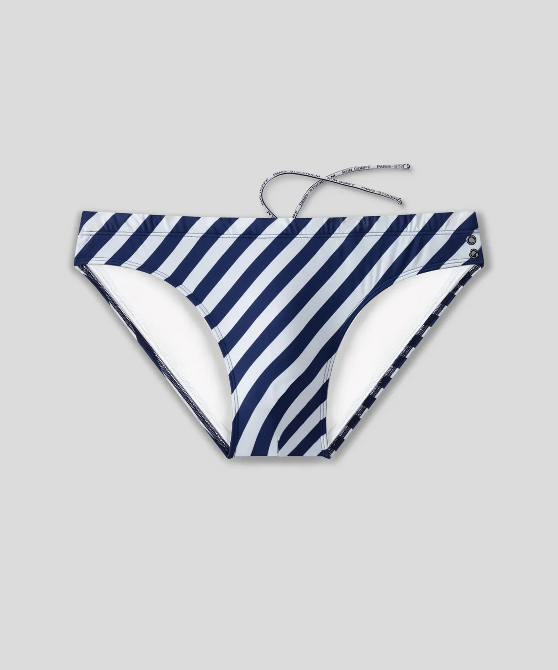 Slim Swim Briefs w. Stripes: Navy/White - Image 4