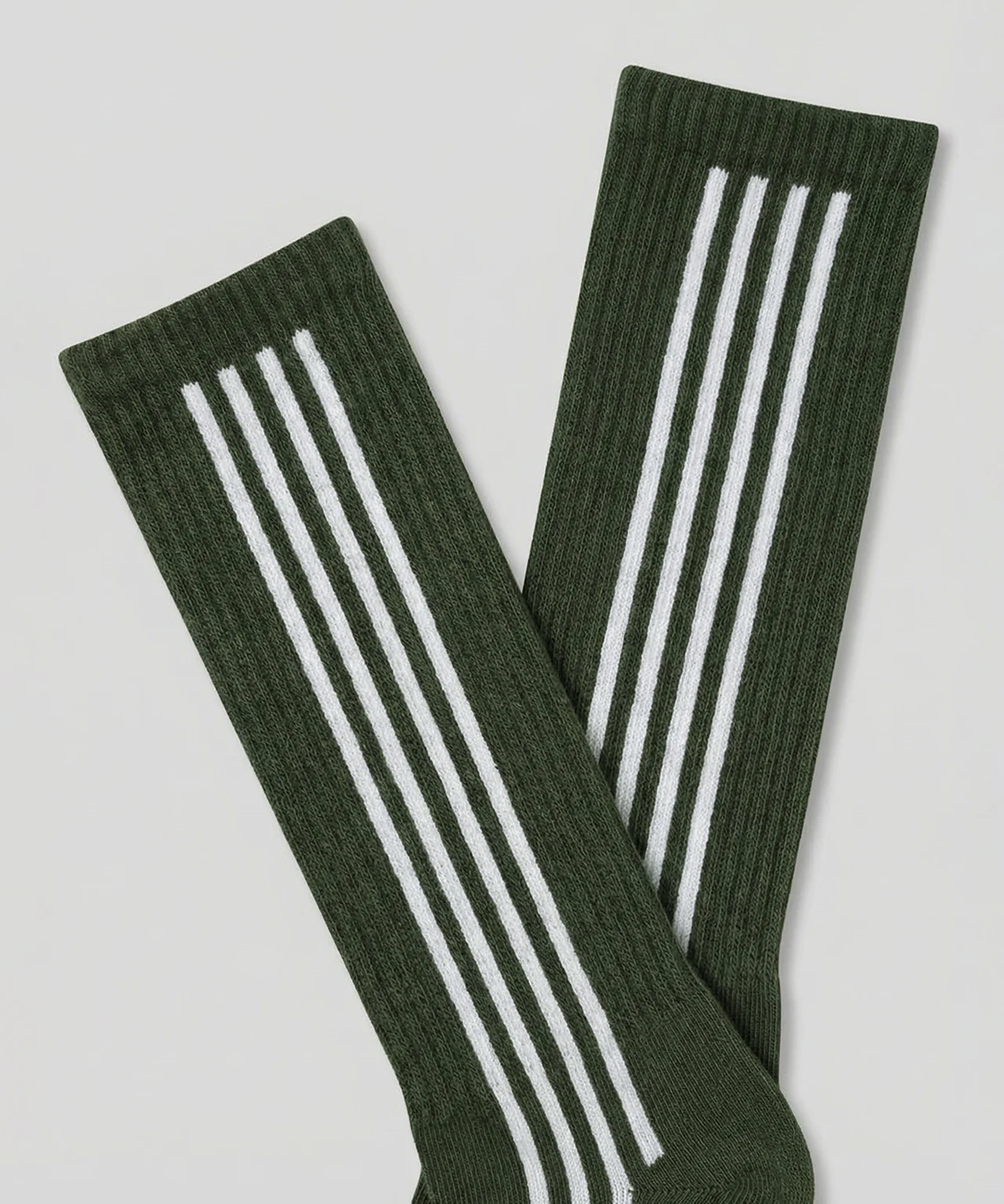 Sports Socks w. Vertical Lines: Court Green - Image 3