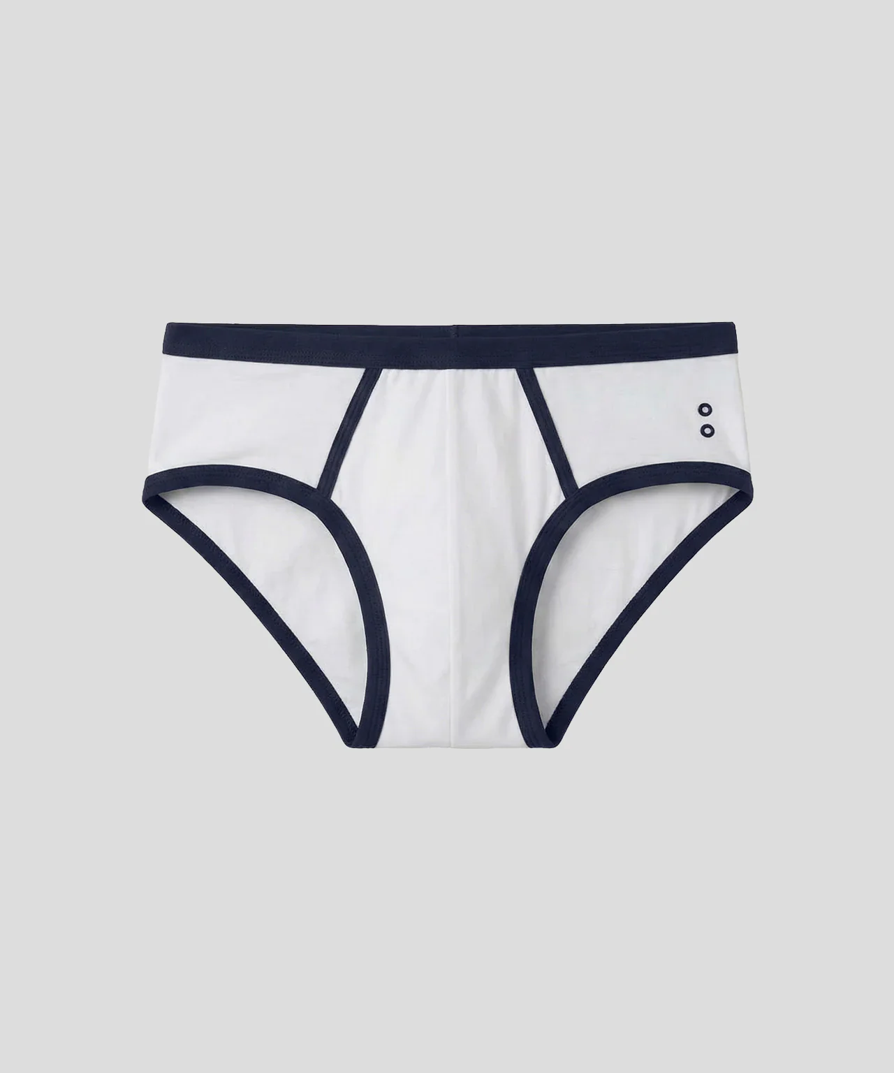 Sports Y-Front Briefs: White/Navy - Image 3