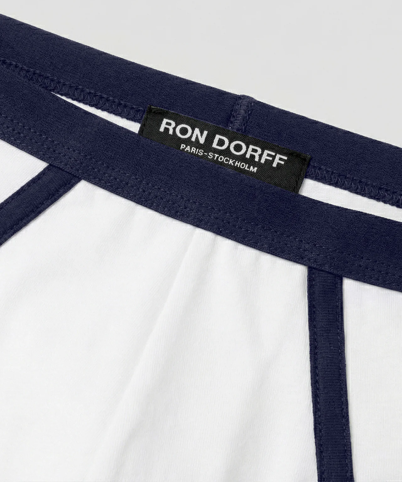 Sports Y-Front Briefs: White/Navy - Image 4