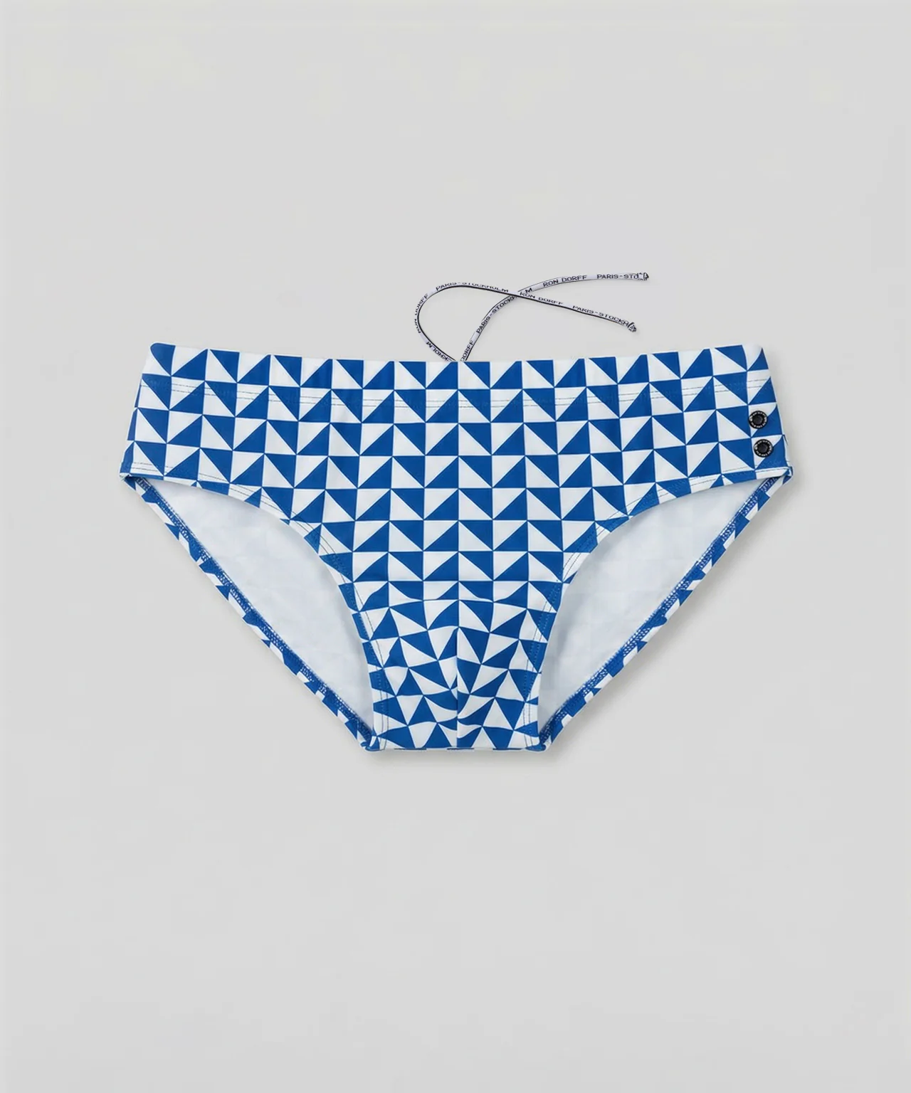 Swim Briefs w. Geometric Pattern: Bleu - Image 4