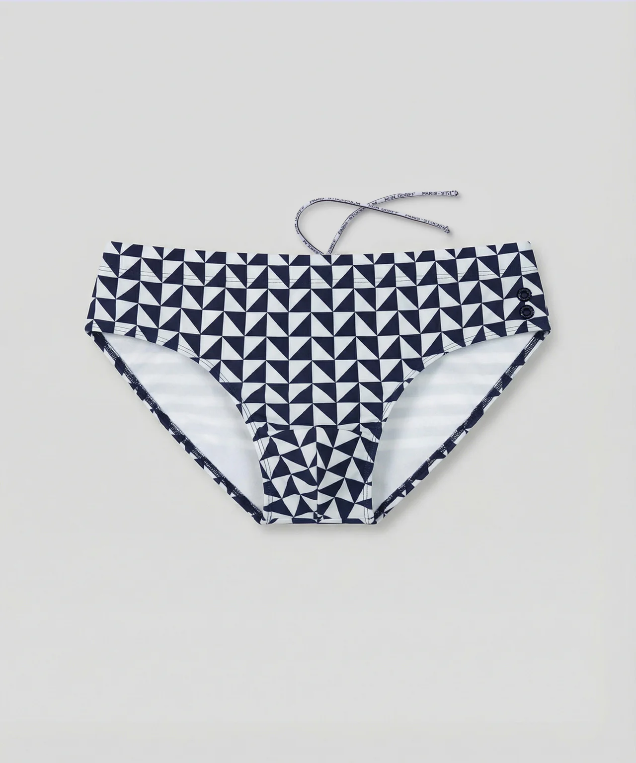 Swim Briefs w. Geometric Pattern: Navy - Image 4