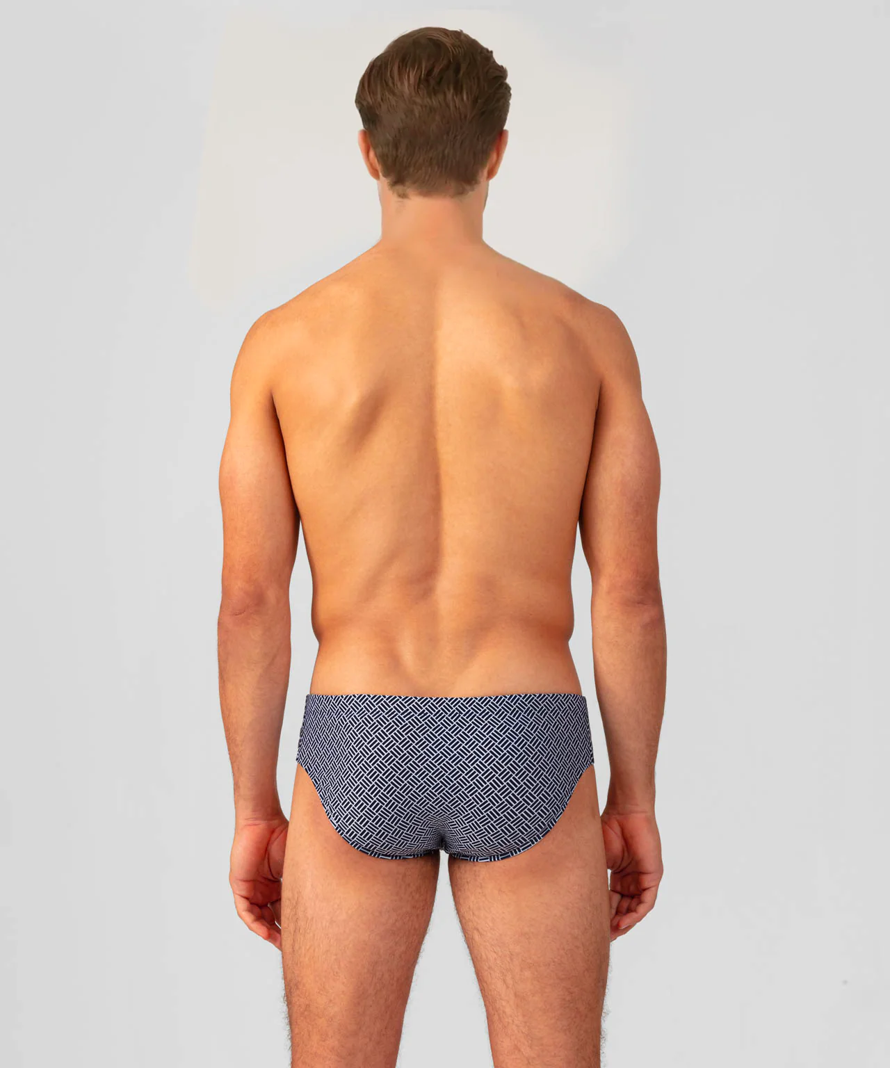 Swim Briefs w. Graphic Pattern: Navy - Image 3