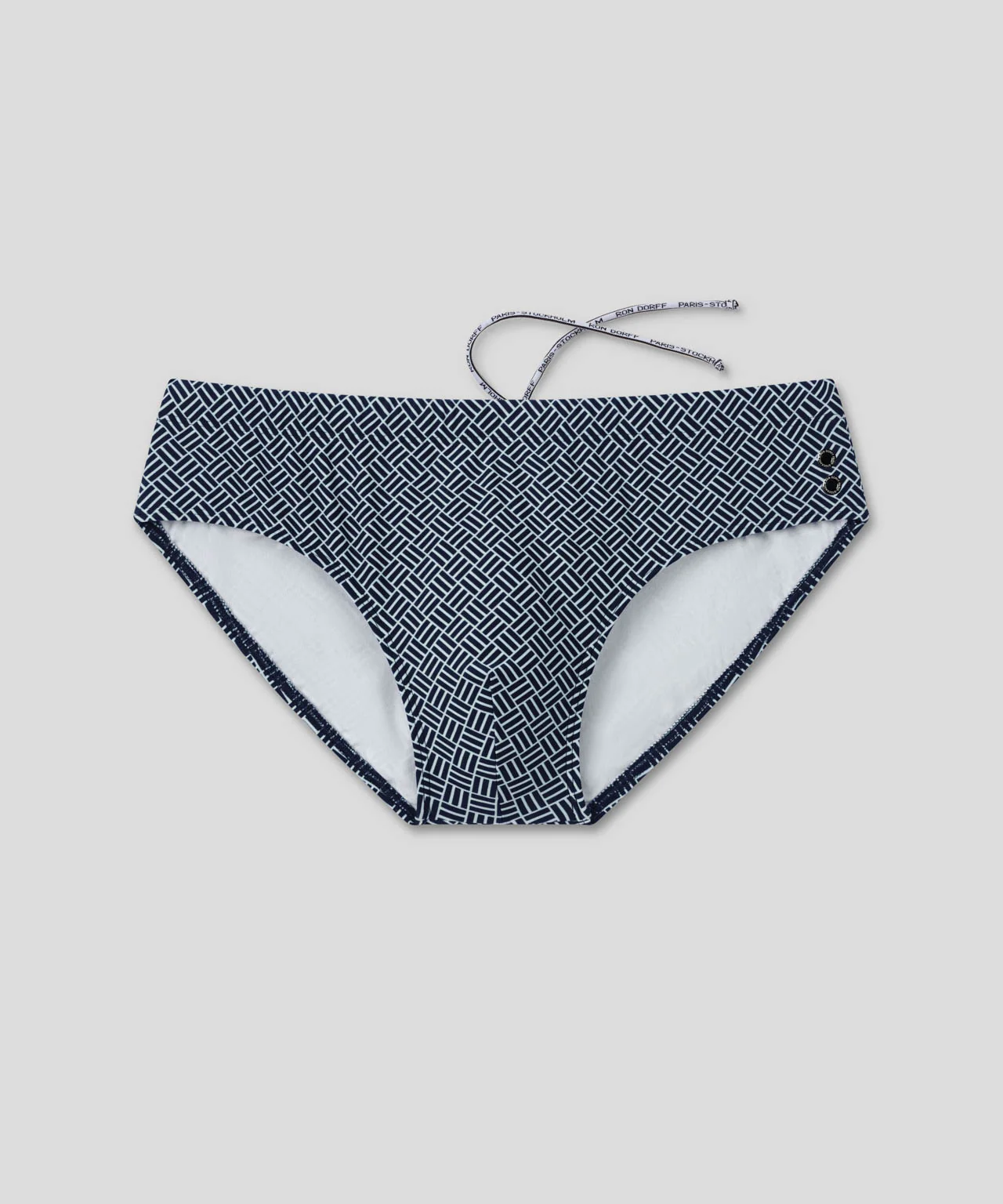 Swim Briefs w. Graphic Pattern: Navy - Image 4