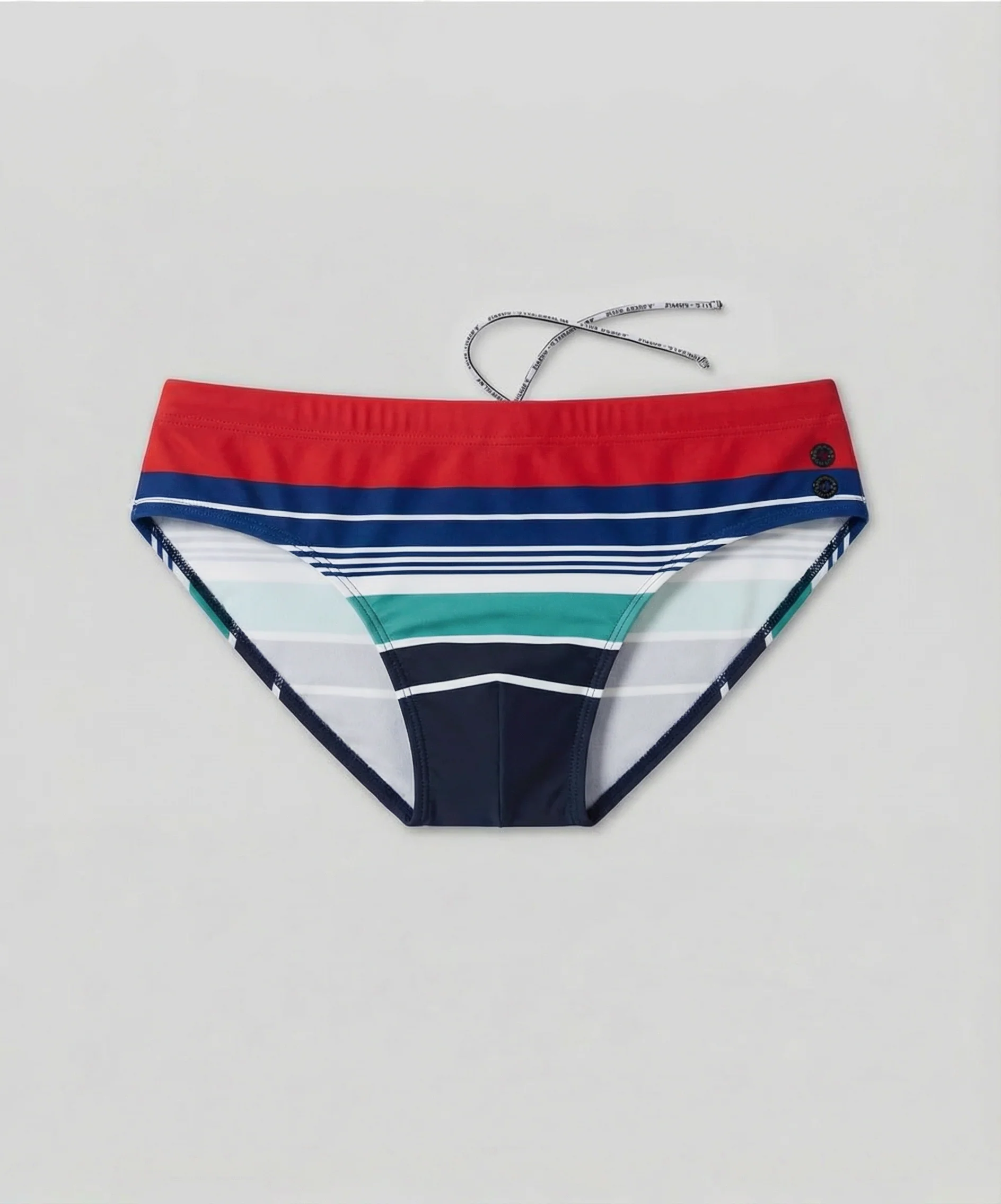 Swim Briefs w. Retro Stripes: Shocking Red - Image 4