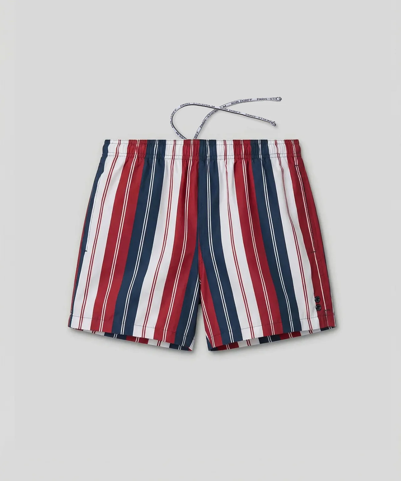 Swim Shorts w. Irregular Stripes: Red - Image 4