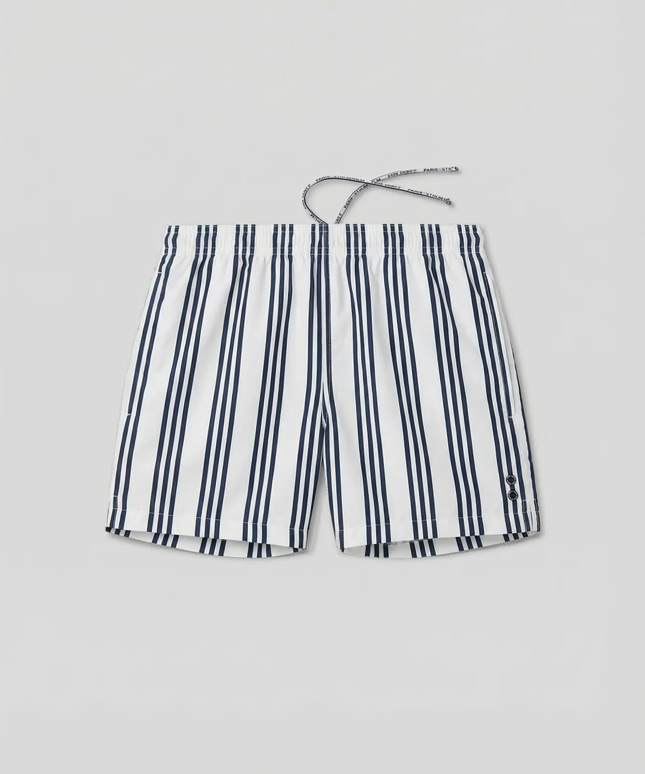 Swim Shorts w. Vertical Thin Stripes: White - Image 4