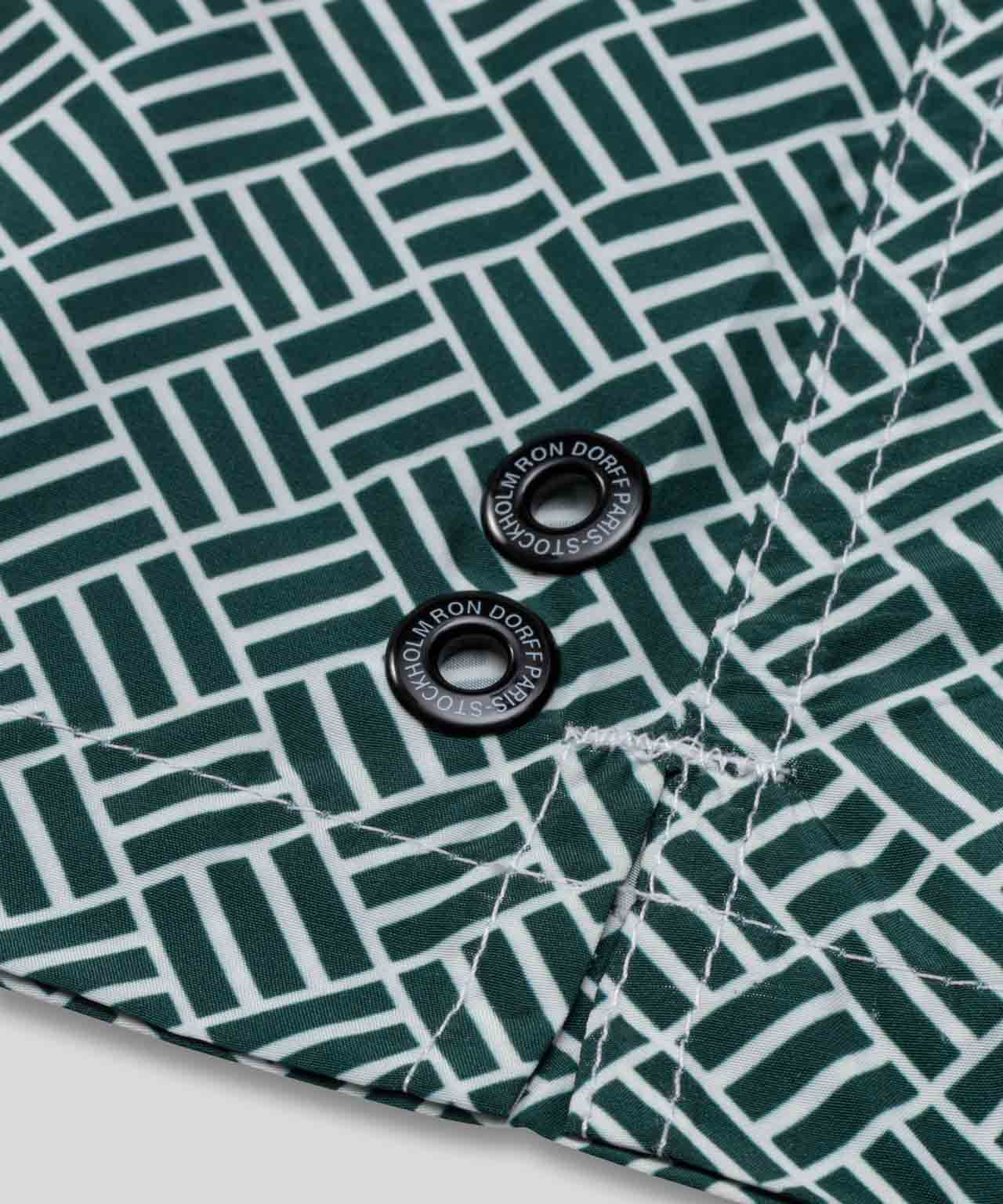 Swim Shorts w. Graphic Pattern: Pine Green - Image 5