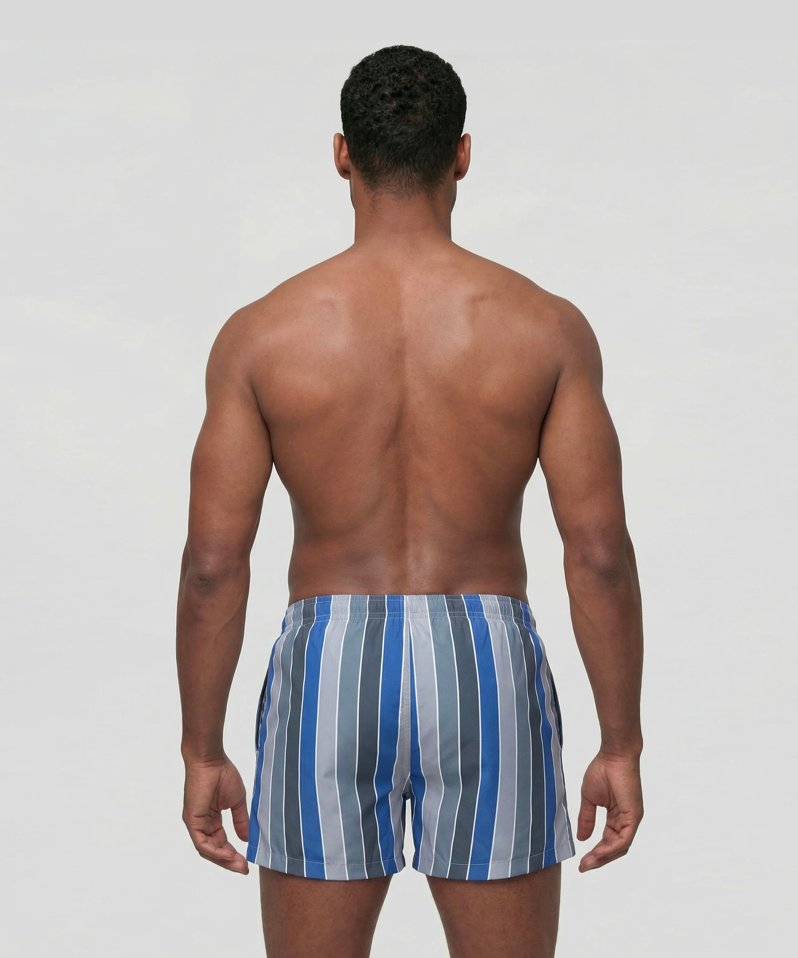 Swim Shorts w. Multico Stripes: Fjord Blue - Image 3