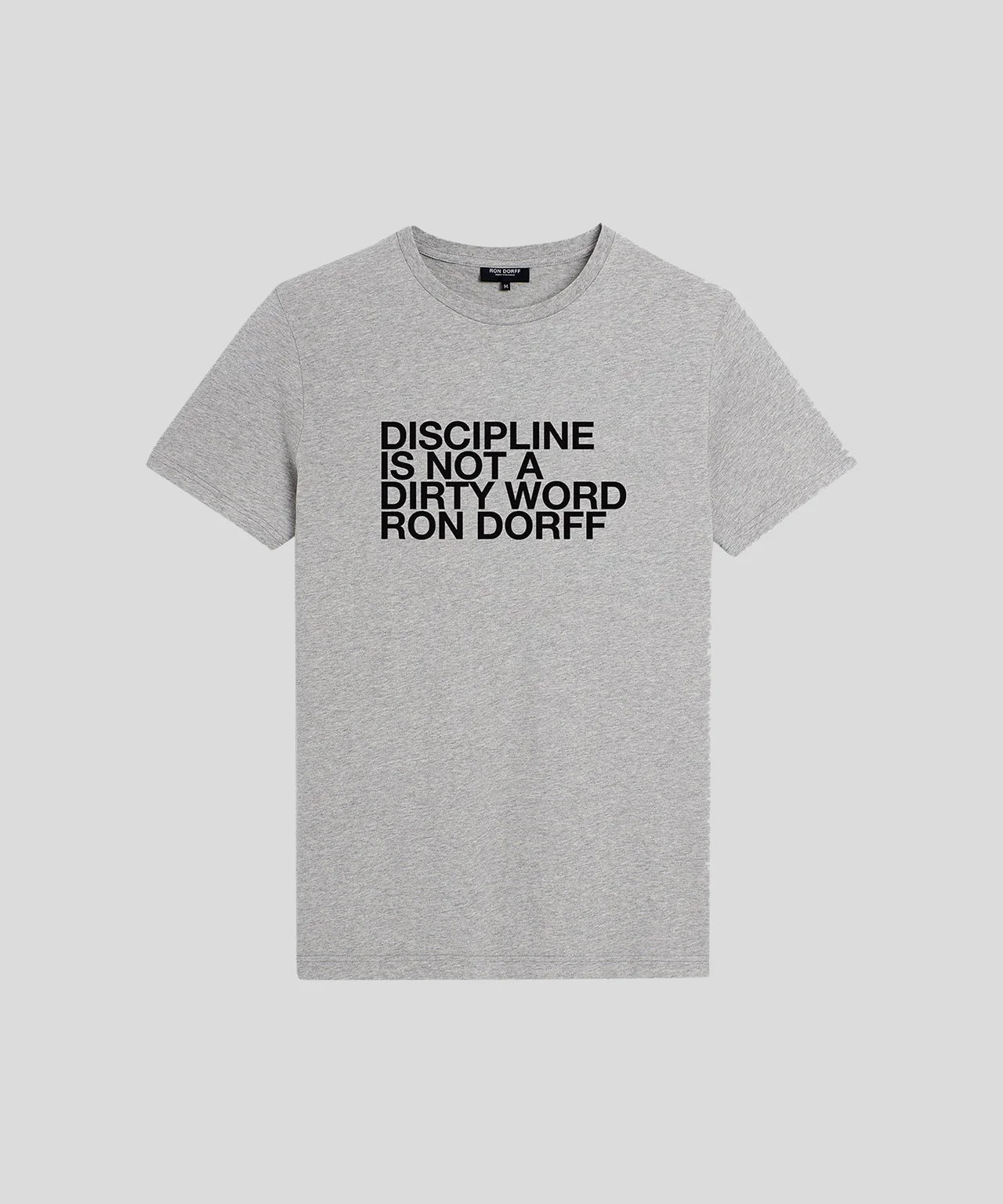 Organic Cotton T-Shirt "DISCIPLINE": Grey Melange - Image 3