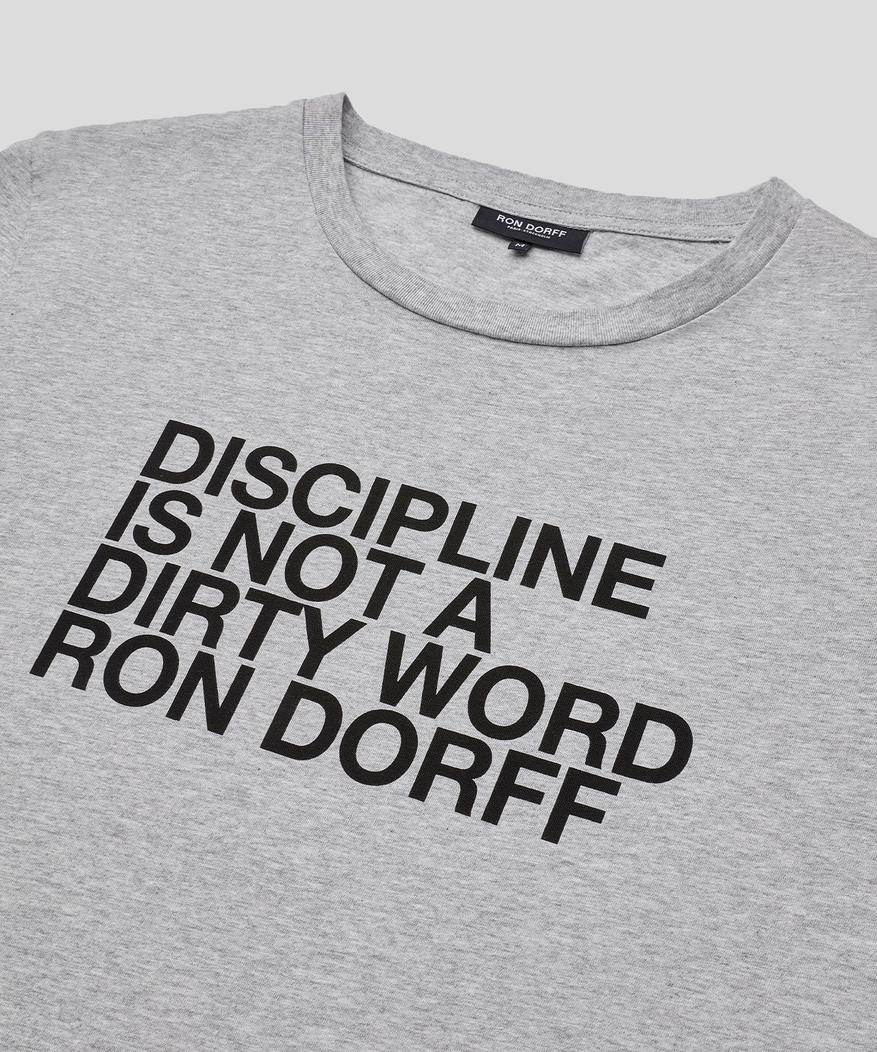 Organic Cotton T-Shirt "DISCIPLINE": Grey Melange - Image 4