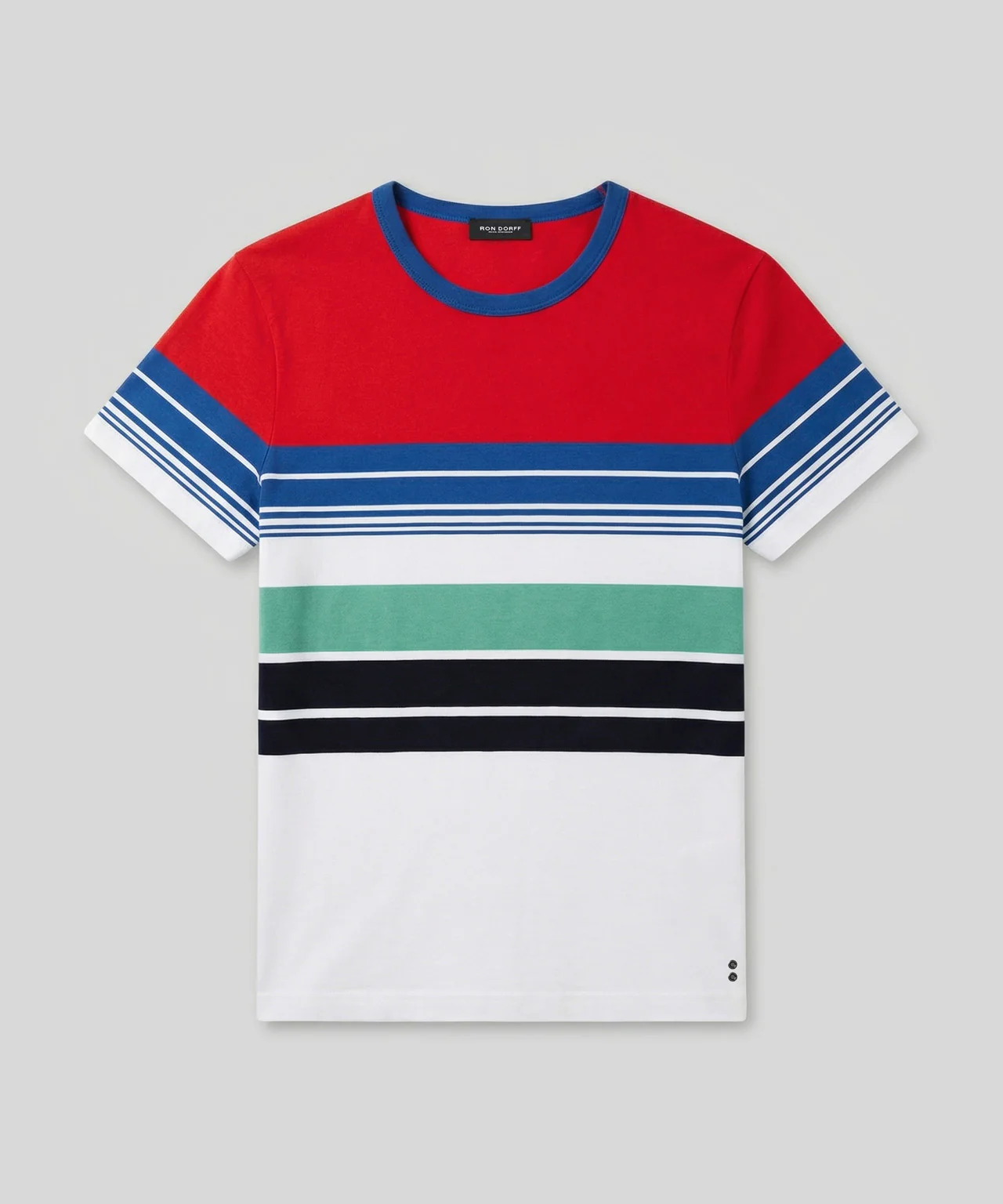 T-Shirt Eyelet Edition w. Retro Stripes: Shocking Red - Image 3