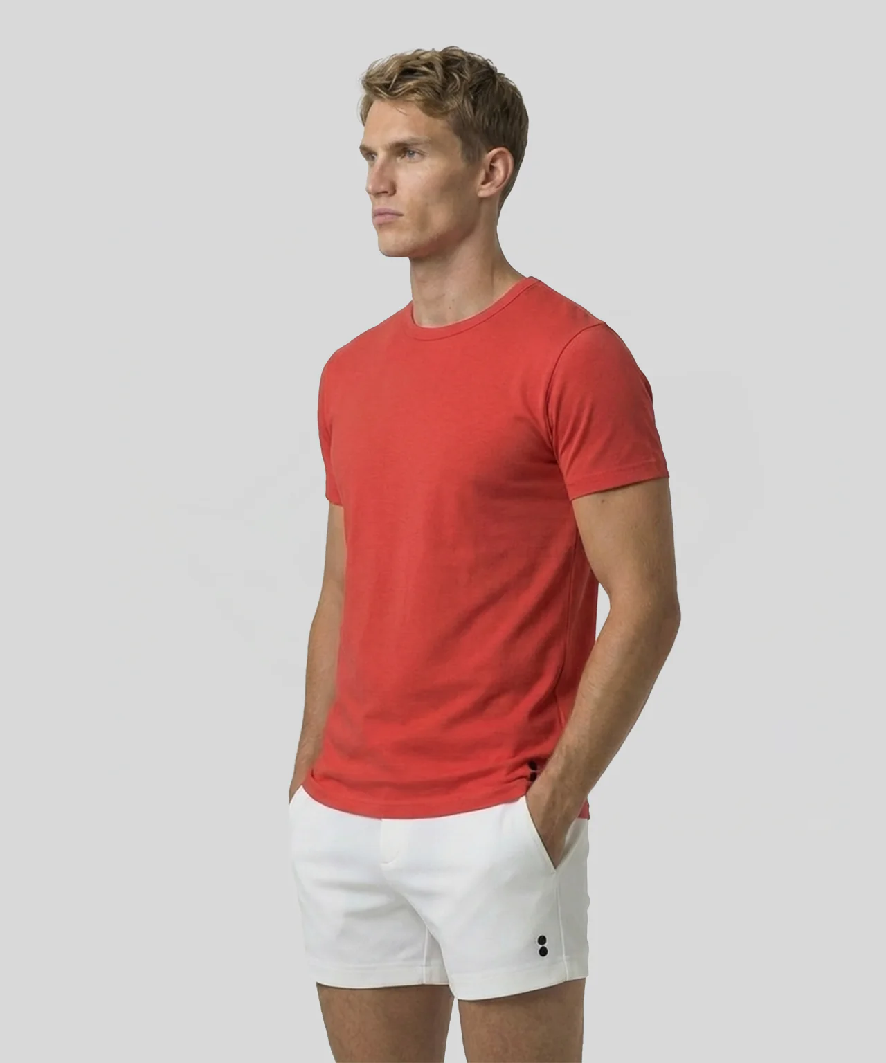Crew Neck T-Shirt Eyelet Edition: Shocking Red - Image 2