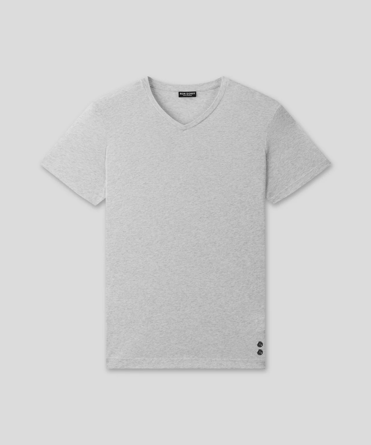 V Neck T-Shirt Eyelet Edition: Grey Melange - Image 3